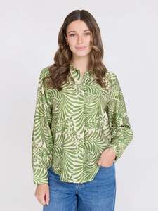Chloe Blouse in Lime Flora