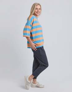 Elm Mazie Block Stripe Sweat in Blue