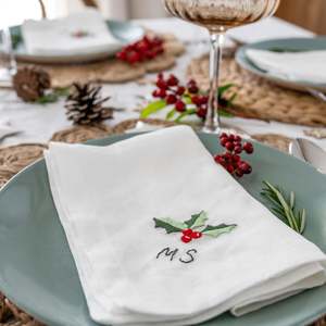 Embroidery: Personalized Christmas Napkins Beginner Kit