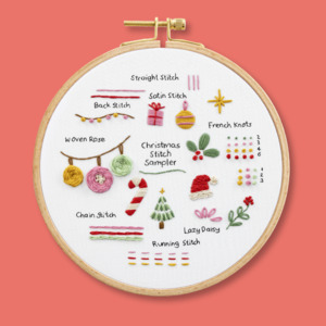 Embroidery: Christmas Stitch Sampler Beginner Kit