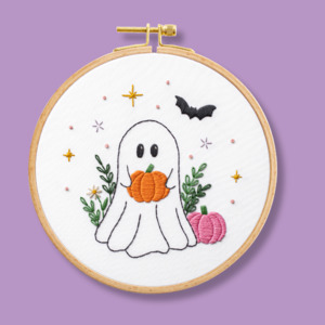Embroidery: Spooky Pumpkins Beginner Kit