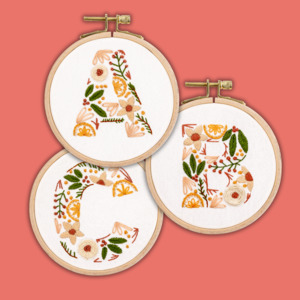 Embroidery Pattern Kits: Festive Alphabet Kit