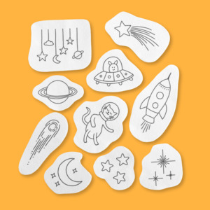 Space Explorer Wash Away Stickers Pack