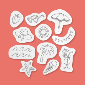 Wash Away Stickers Pack: Beach Bliss Wash Away Stickers Pack