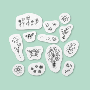 Bees and Florals Wash Away Stickers Pack