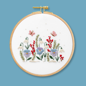 Embroidery: Winter Floral Row Beginner Kit