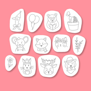 Embroidery: Animal Friends Wash Away Stickers Pack