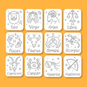 Zodiac Wash Away Stickers Pack