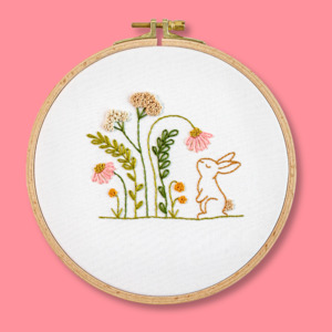 Seasonal Embroidery: Bunny Blooms Beginner Kit
