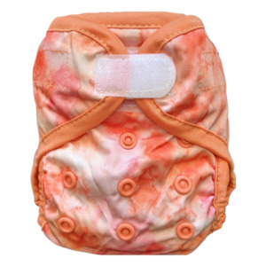 Newborn Nappy Cover - Peach Splash