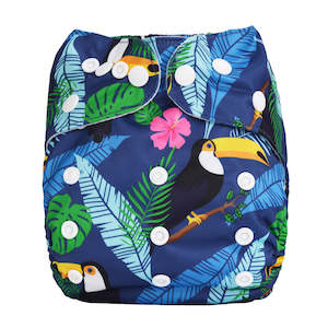 Nappy Care Card Collection: Basic Pocket Nappy - Tropical Toucans