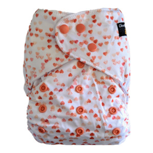 AI2 Pocket Nappy - Peach Hearts