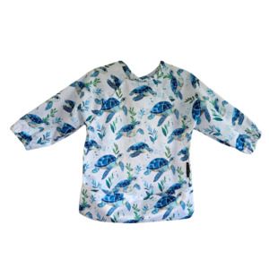Mealtime Playtime More: Luxe Sleeved Bibs - Turtle Tidewater