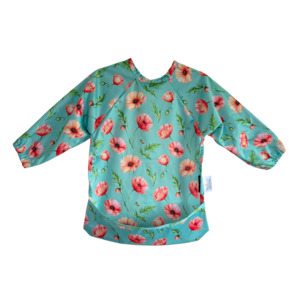 Mealtime Playtime More: Luxe Sleeved Bibs - Poppy Fields