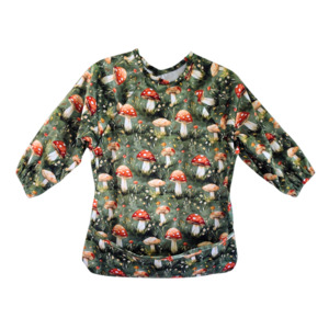 Mealtime Playtime More: Luxe Sleeved Bibs - Mushroom Meadow