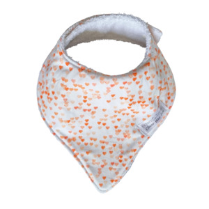 Dribble Bibs - Peach Hearts