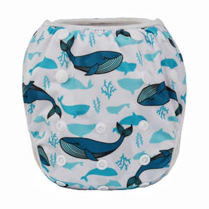 Birthday Sale Collection: Swim Nappy - Blue Whales