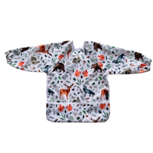 Sleeved Bibs: Sleeved Bibs - Watercolour Woodland