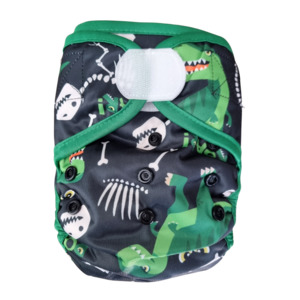 Nappy Covers: Basic Double Gusset Nappy Covers - Dino Bones