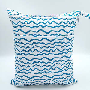 Large Wet Bags: Wet Bags - Blue Squiggles