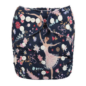 Nappy Care Card Collection: Basic Pocket Nappy - Ballerina Dance