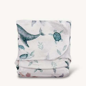 All: Newborn Stretchy Organic Cotton Preflat - Whales