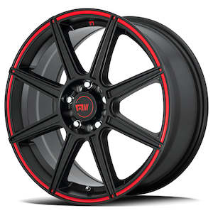 Motegi: MOTEGI MR142 | CS8 | SATIN BLACK RED GROOVE