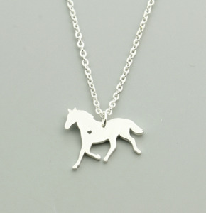 Horse with heart necklace