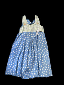 Peekaboo: Blue polka dot dress (size 6)