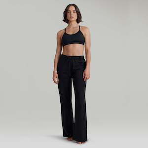 CLQ Wide Leg Trackies - Black