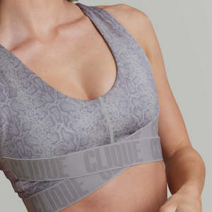 Tops Sports Bras: CLQ Full Loop Bra - Snake