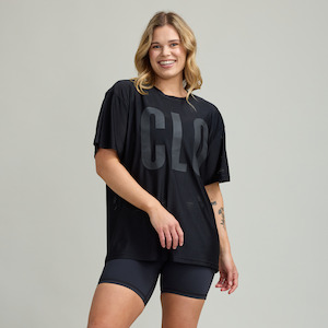 CLQ Flex Oversize Mesh Tee Black