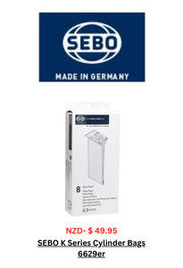 Sebo Vacuum Cleaner Accessories: Sebo K Series Vacuum Cleaner bags (8 in a Pkt) -Buy 4 Packets and get 1 Free