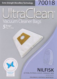 Nilfisk: Ultraclean 70018 Vacuum Cleaner Bags for Nilfisk,Hoover,Wertheim