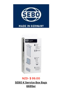 Our Sebo Range Of Vacuum Cleaners: Service Box MF Sebo K1-K3 Bags+Filters