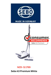 Our Sebo Range Of Vacuum Cleaners: Sebo K3 Premium White 2.0