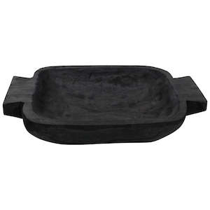 Homewares: Wood Tray - Black 48cm