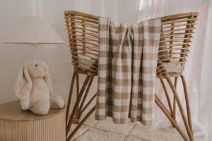 Petite & Co Gingham Blanket / Teddy Brown