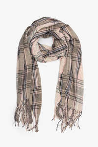 Accessories: Antler Marshmellow Plaid Scarf