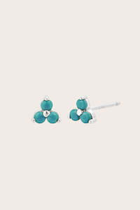New Birthstone Studs: Silver Birthstone Studs - December/Turquoise