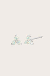 New Birthstone Studs: Silver Birthstone Studs - October/Opal