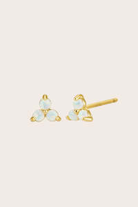 New Birthstone Studs: Gold Birthstone Studs - October/Opal