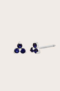 New Birthstone Studs: Silver Birthstone Studs - September/Sapphire