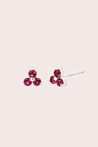 New Birthstone Studs: Silver Birthstone Studs - July/Ruby