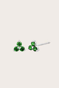 New Birthstone Studs: Silver Birthstone Studs - May/Emerald