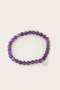 Amethyst: Crown Chakra Bracelet Silver