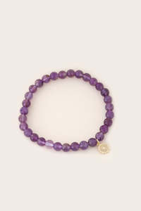 Amethyst: Crown Chakra Bracelet Gold