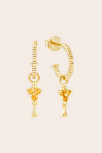 Gold Birthstone Hoops - November/Citrine