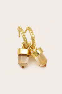 Citrine Jewellery: Abundance Intention Hoops - Gold