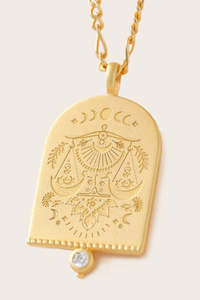 Libra Zodiac Necklace - Gold